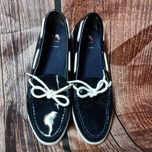 Cole Haan Women's Black and White Loafers